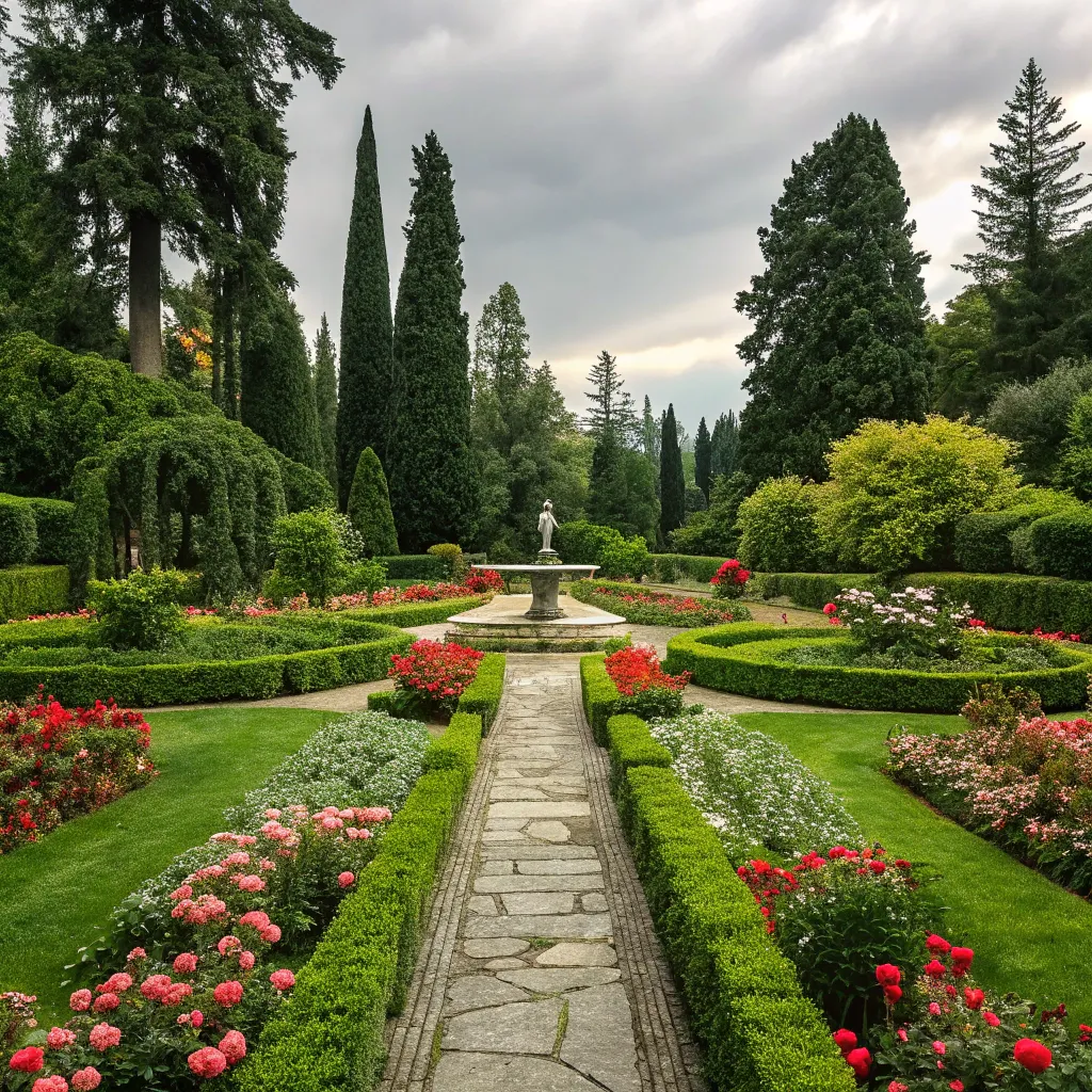 lush green landscaped garden