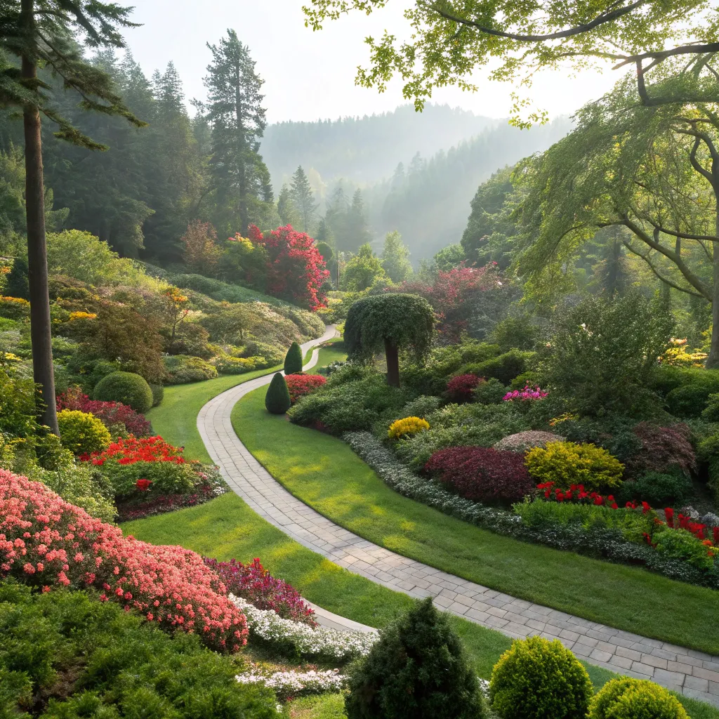 Beautiful garden landscape